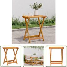 The Living Store - Table pliable de jardin 50x36x60 cm bois d'acacia solide - Table De Jardin - Table Pliante - Acacia Massif - Mobilier De Jardin