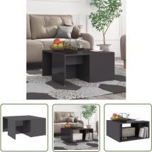 The Living Store Tables basses 4 pcs gris brillant 33x33x33 cm bois d'ingénierie - Table Basse - Meubles De Salon - Ensemble De Tables Basses
