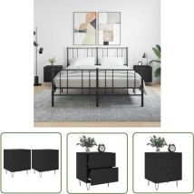 Maison Chic - The Living Store Tables de chevet 2 pcs noir 40x35x47,5 cm bois d'ingénierie - Table De Chevet - Meuble De Chambre - Armoire De Chevet