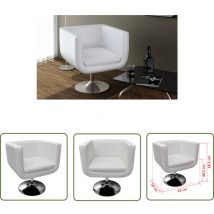 The Living Store - Tabouret de bar Blanc Similicuir - Fauteuil Rotatif - Fauteuil Blanc - Fauteuil Design - Fauteuil Confortable - Fauteuil Élégant