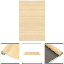 The Living Store Tapis en bambou 100x160 cm Naturel - Tapis En Bambou - Tapis Décoratif - Tapis Naturel - Tapis Salle À Manger - Tapis Séjour