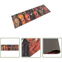 The Living Store - Tapis de cuisine lavable impression cuillère épices 60x180 cm - Tapis De Cuisine - Tapis Absorbant - Tapis Décoratif - Tapis
