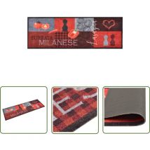The Living Store - Tapis de cuisine lavable Tomates 60x180 cm - Tapis De Cuisine - Tapis Rouge - Tapis Décoratif - Tapis Absorbant - Tapis