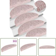 Longziming - The Living Store Tapis de marches d'escalier 15 pcs Rose clair 65x21x4 cm - Tapis D'escalier - Protection Escalier - Tapis Marche