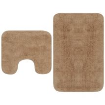 Triomphe - Tapis de salle de bain 2 pcs Tissu Beige - The Living Store - Beige