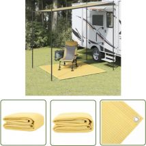 The Living Store - Tapis de tente 200x200 cm Beige - Tappeto Da Campeggio - Tappetino Tenda - Tappeto Esterno - Accessori Tenda - Impermeabile