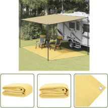 The Living Store - Tapis de tente 300x500 cm Beige - Tappeto Da Campeggio - Tappetino Tenda - Tappeto Esterno - Impermeabile - Traspirante