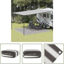 The Living Store - Tapis de tente anthracite et blanc 400x400 cm pehd - Tappeto Da Campeggio - Tappetino Per Tenda - Tappeto Esterno - Tappetini
