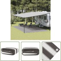 The Living Store - Tapis de tente anthracite et blanc 400x600 cm pehd - Tappeto Da Campeggio - Tappetino Tenda - Tappeto Esterno - Matelas De Sol