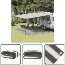 The Living Store - Tapis de tente anthracite et blanc 400x700 cm pehd - Tappeto Da Campeggio - Tappetino Per Tenda - Tappeto Esterno - Accessori