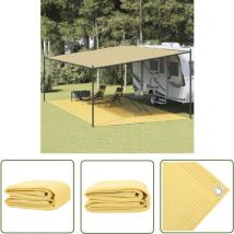 The Living Store - Tapis de tente beige 400x800 cm pehd - Tappeto Da Campeggio - Tappetino Tenda - Tappeto Esterno - Accessori Tenda - Impermeabile