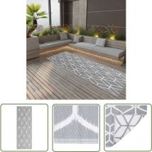 The Living Store - Tapis d'extérieur arakil Gris 80x250 cm pp - Tapis Exterieur - Tapis De Terrasse - Tapis De Balcon - Tapis Design - Tapis Gris