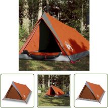 Tente de camping 2 personnes gris et orange imperméable - Tente De Camping - Tente Deux Personnes - Tente Imperméable - Tente Légère - Tente Pliante