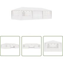 The Living Store Tente de réception avec parois latérales 4x9 m Blanc 90 g/m² - Tente De Réception - Abri Extérieur - Gazebo - Parasol - Fête En