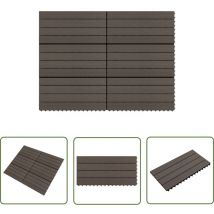 The Living Store Terrassenfliesen 6 Stk. WPC 60x30 cm 1,08 m² Dunkelbraun - Terrasse - Balkon - Garten - Outdoor - WPC