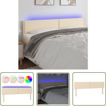 Maison Chic - The Living Store Tête de lit à led Crème 200x5x78/88 cm Tissu - Tête De Lit Led - Tête De Lit Crème - Tête De Lit Moderne - Éclairage