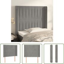 Maison Chic - The Living Store Tête de lit avec oreilles Gris clair 103x16x118/128 cm Velours - Tête De Lit - Literie - Meuble De Chambre - Tête De
