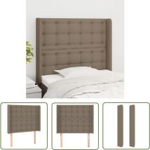 Maison Chic - The Living Store Tête de lit avec oreilles Taupe 93x16x118/128 cm Tissu - Tête De Lit - Têtière De Lit - Literie - Meuble De Chambre