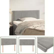 The Living Store - Tête de lit Gris clair 80x5x78/88 cm Velours - Tête De Lit - Literie - Meuble De Chambre - Velours - Chaise Longue