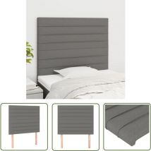Bonnevie - The Living Store Têtes de lit 2 pcs Gris foncé 80x5x78/88 cm Tissu - Tête De Lit - Têtière De Lit - Literie - Meuble De Chambre