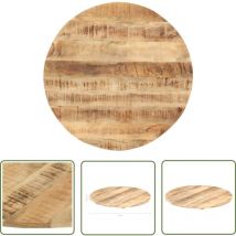 The Living Store Tischplatte Massivholz Mango Rund 15-16 mm 70 cm - Tischplatte - Mangoholz - Tischgestell - Wohnzimmer Dekoration - Esszimmer Möbel
