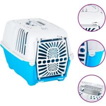 Transporteur pour animaux de compagnie blanc et bleu PP - The Living Store