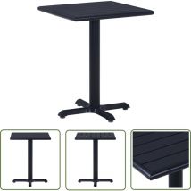 The Living Store - Table de jardin Noir 60x60x75 cm - Table De Jardin - Table Extérieure - Mobilier De Jardin - Table Noire - Table Rectangulaire