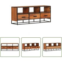 Meuble tv 110x30x45 cm Bois d'acacia massif - Meubles Tv - Meuble Tv - Support Tv - Mobilier Tv - Bureau Tv - The Living Store
