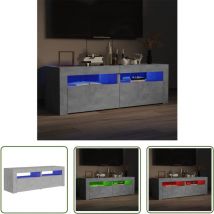 Maison Chic - The Living Store TV-Schrank mit LED-Beleuchtung Betongrau 120x35x40 cm - tv Schrank - Holzwerkstoff Möbel - led Beleuchtung