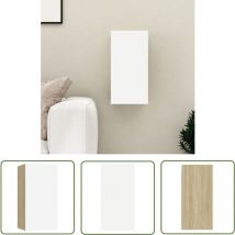 The Living Store TV-Schrank Weiß Sonoma-Eiche 30,5x30x60 cm Holzwerkstoff - TV-Schrank - Wandregal - Wohnzimmerschrank - Regal - Eiche Dekor