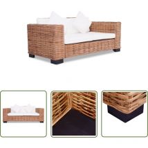 Canapé à 2 places Rotin naturel - Canapé Rotin - Canapé Design - Canapé Intérieur - Meubles Salon - Fauteuil Rotin - The Living Store