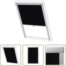 The Living Store - Verdunkelungsrollo Schwarz MK04 - Dachfensterrollo - Velux Rollo - Verdunklungsrollo - Blackout Rollo - Schlafzimmer Rollo