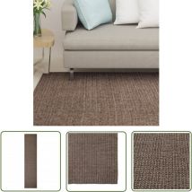 The Living Store - Tapis Sisal naturel 80x350 cm Marron - Tapis Sisal - Tapis Nature - Tapis Salon - Tapis Chambre - Tapis Entrée