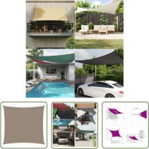 The Living Store Voile de parasol tissu oxford carré 2,5x2,5 m taupe - Parapluie - Voile Solaire - Parasol Carré - Parasol Extérieur - Protection uv