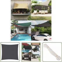 The Living Store - Parasol en tissu oxford carré 4,5x4,5 m anthracite - Parasol - Voile Solaire - Parasol Carré - Parasol Extérieur - Protection