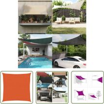 Devenirriche - The Living Store Voile d'ombrage 160 g/m² Orange 3,6x3,6 m pehd - Parasol - Voile D'ombrage - Parasol Carré - Parasol Orange - Parasol