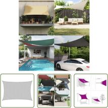The Living Store - Voile d'ombrage gris clair 4x3 m 100% polyester oxford - Voile D'ombrage - Parasol - Protection Solaire - Abri Extérieur - Jardin