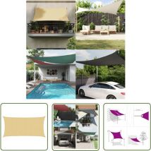 The Living Store - Voile d'ombrage sable 6x3 m 100 % polyester oxford - Voile D'ombrage - Parasol - Protection Solaire - Abri Extérieur - Jardin
