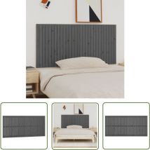 Maison Chic - The Living Store Wand-Kopfteil Grau 185x3x90 cm Massivholz Kiefer - Holz Kopfteil - Kiefernholz Kopfteil - Wandmontierte Kopfteil