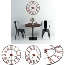 Décoshop26 - The Living Store Wanduhr Metall 58 cm Rot - Wanduhren - Rot