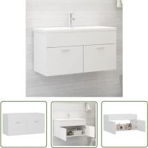 The Living Store Waschbeckenunterschrank Weiß 90x38,5x46 cm Holzwerkstoff - Waschtischschrank - Badezimmermöbel - Holzwerkstoffschränk - Weißer