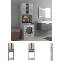 SKM - The Living Store Waschmaschinenschrank Betongrau 64x25,5x190 cm - Zubehör für Waschmaschinen und Wäschetrockner