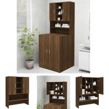 Devenirriche - The Living Store Waschmaschinenschrank Braun Eichen-Optik 70,5x25,5x90 cm - Zubehör für Waschmaschinen und Wäschetrockner