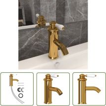 The Living Store Waschtischarmatur Golden 130x180 mm - Waschtische Armature - Armatur Gold - Badezimmersanierung - Küchenarmatur - Handwaschbecken