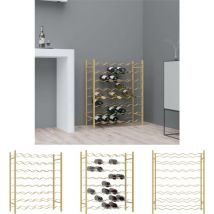 The Living Store Weinregal für 48 Flaschen Golden Metall - Weinregale - Gold