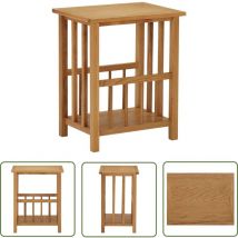 The Living Store Zeitungstisch 45x35x55 cm Eiche Massivholz - Beistelltisch - Holztisch - Eichentisch - Zeitungsregal - Dekorationselement