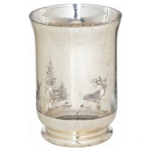 Hill Interiors - The Noel Collection Silver Forest Large Candle Holder - L14 x W14 x H20 cm