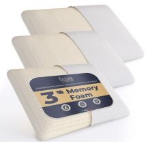 Ensemble de 3 Oreillers en Memory Foam 40 x 70 cm Hauteur 11 cm Oreillers Cervicaux Hypoallergéniques, Ergonomiques et Respirants Fonction