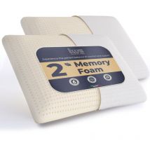 Ensemble de 2 Oreillers en Memory Foam 40 x 70 cm Hauteur 11 cm Oreillers Cervicaux Hypoallergéniques, Ergonomiques et Respirants Fonction