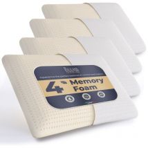 Ensemble de 4 Oreillers en Memory Foam 40 x 70 cm Hauteur 11 cm Oreillers Cervicaux Hypoallergéniques, Ergonomiques et Respirants Fonction
